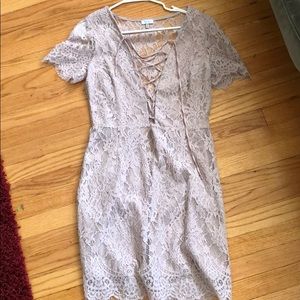 Tobi Mauve Lace Up Party Dress